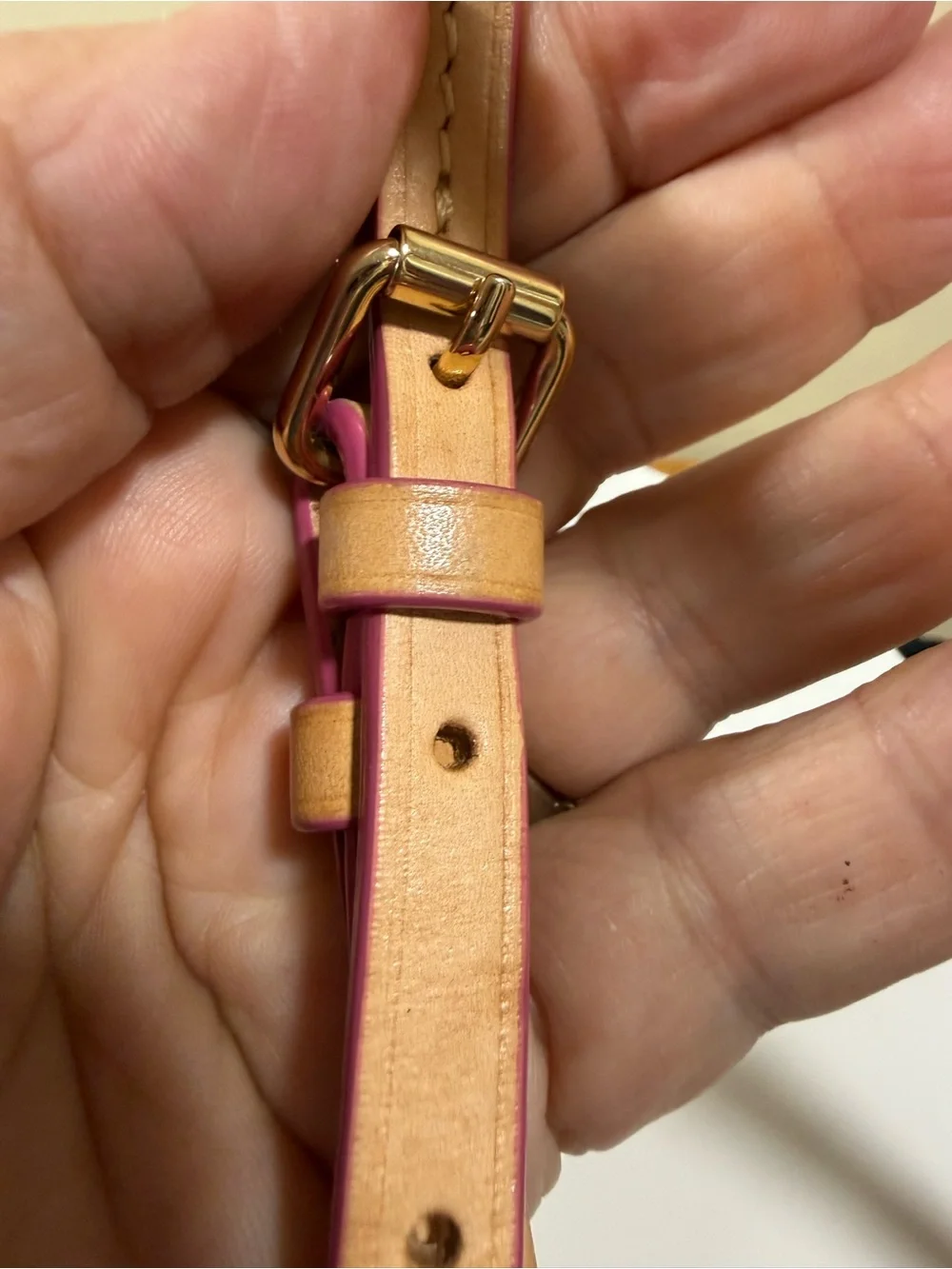 Dooney & Bourke Pink and White Gingham Crossbody with Tan Trim